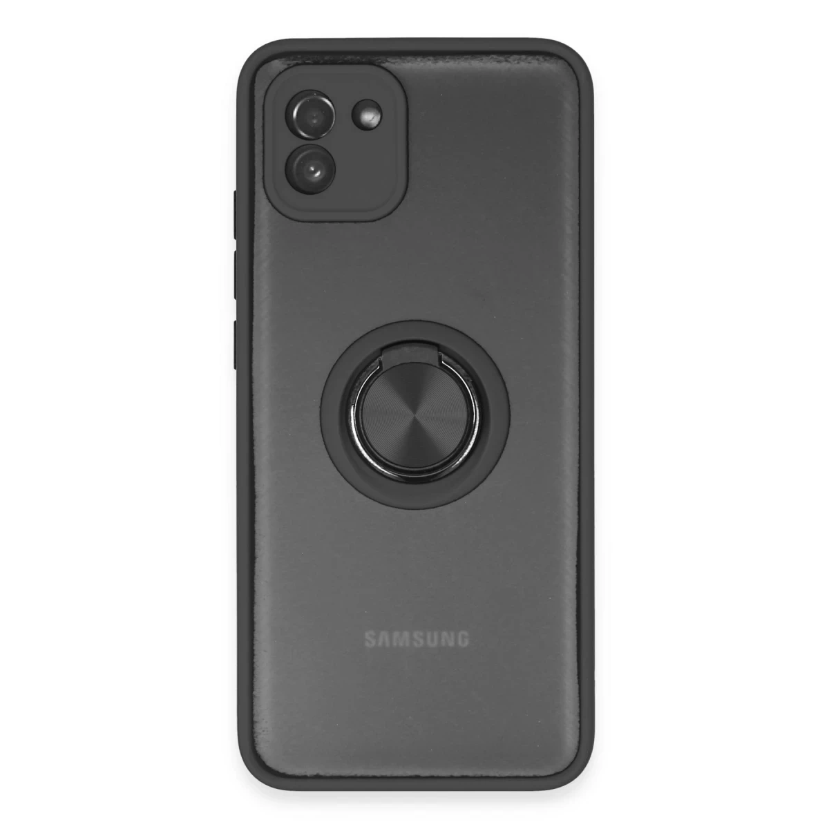 Newface Samsung Galaxy A03 Kılıf Montreal Yüzüklü Silikon Kapak - Siyah — görsel 5