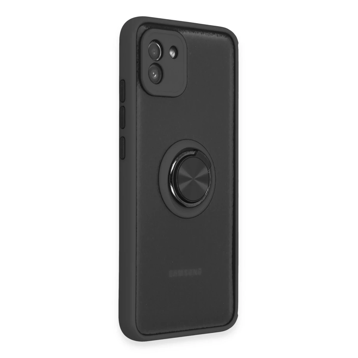 Newface Samsung Galaxy A03 Kılıf Montreal Yüzüklü Silikon Kapak - Siyah — görsel 6