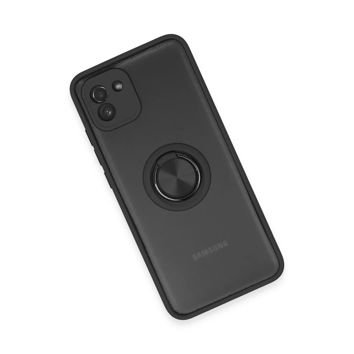 Newface Samsung Galaxy A03 Kılıf Montreal Yüzüklü Silikon Kapak - Siyah — görsel 7