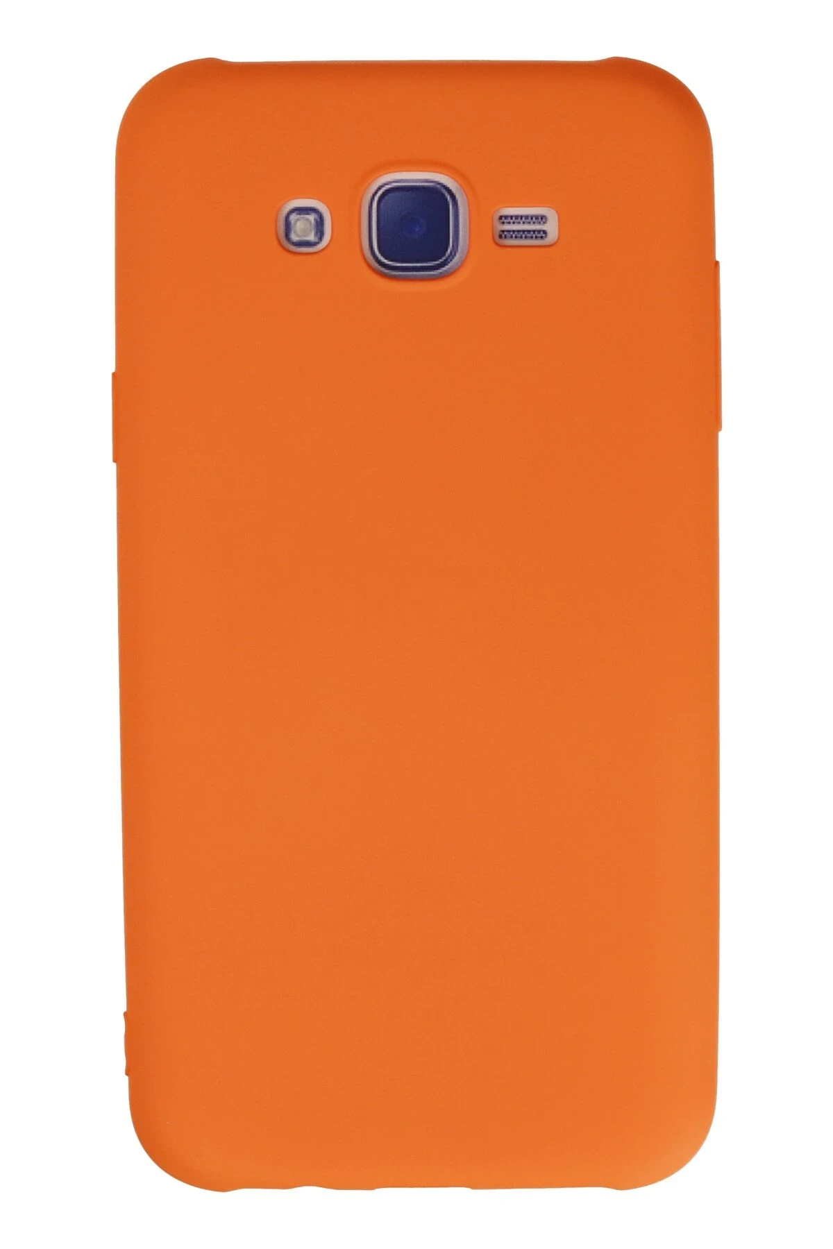 Newface Samsung Galaxy J7 Kılıf Nano içi Kadife Silikon - Turuncu