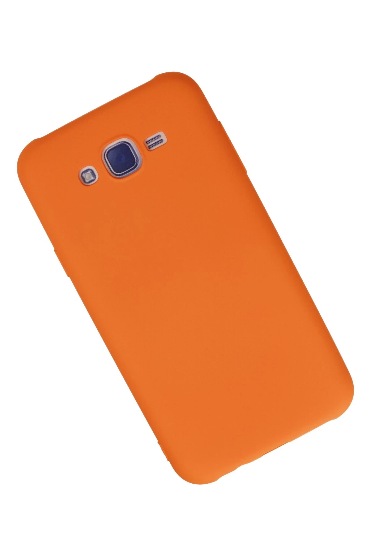 Newface Samsung Galaxy J7 Kılıf Nano içi Kadife Silikon - Turuncu