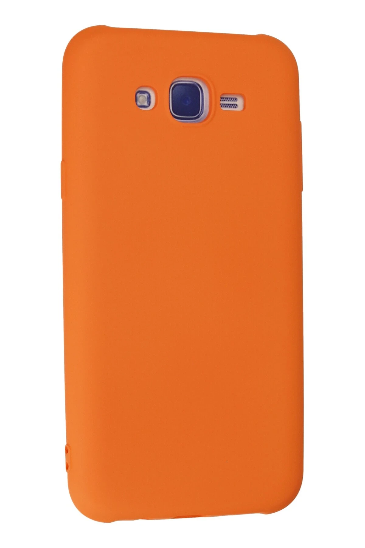 Newface Samsung Galaxy J7 Kılıf Nano içi Kadife Silikon - Turuncu
