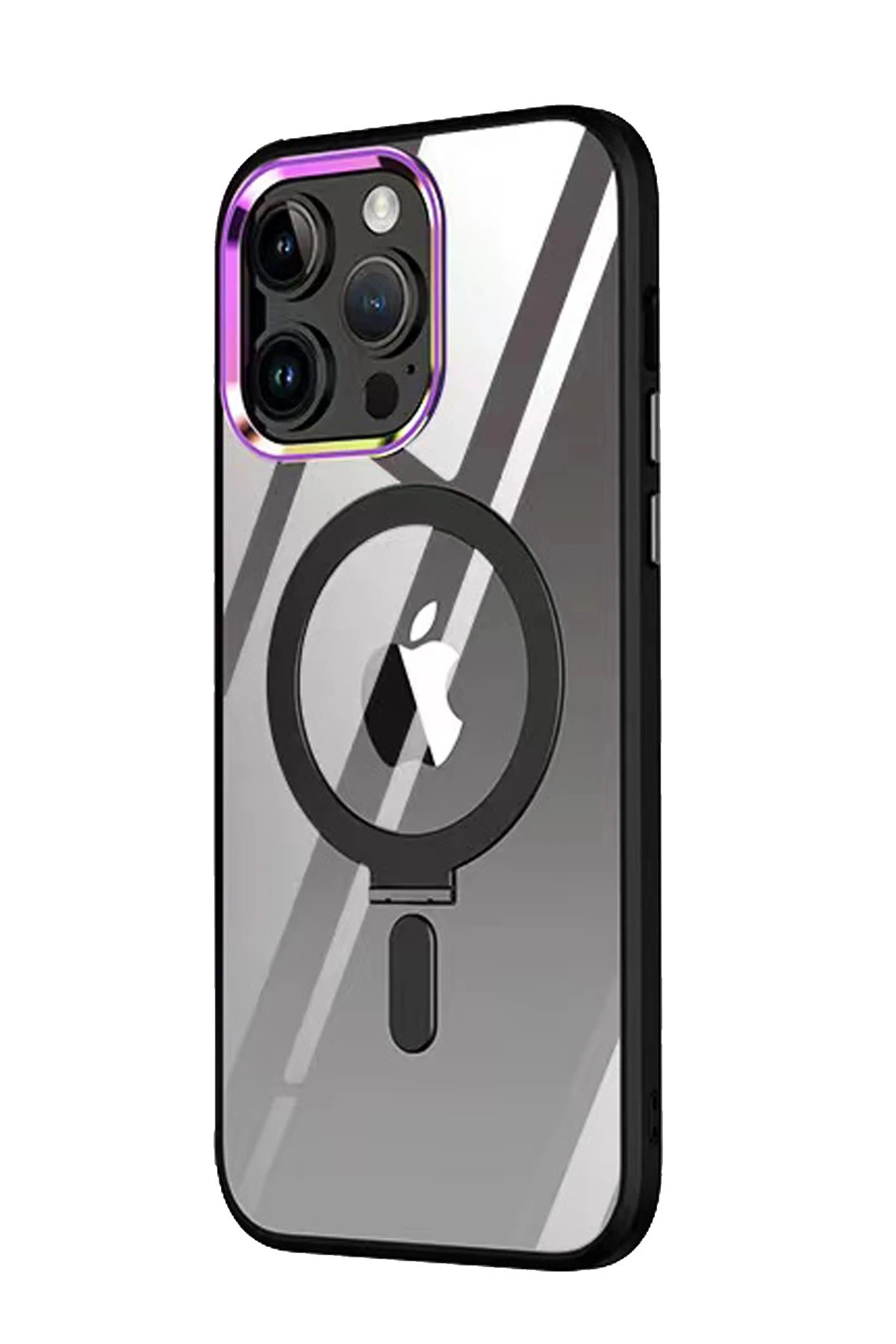 Newface Apple iPhone 13 Pro Max Kılıf Mudo Magneticsafe Standlı Kapak - Siyah
