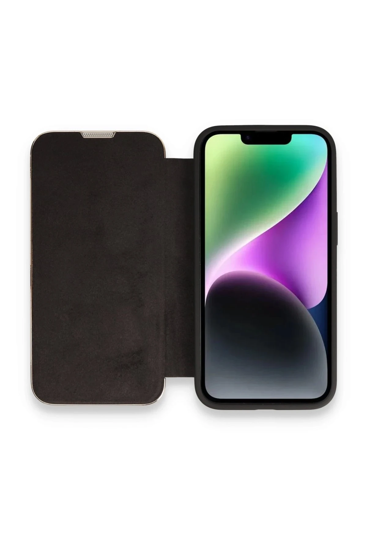 Newface Apple iPhone 13 Pro Kılıf Dolpin Kapaklı - Siyah