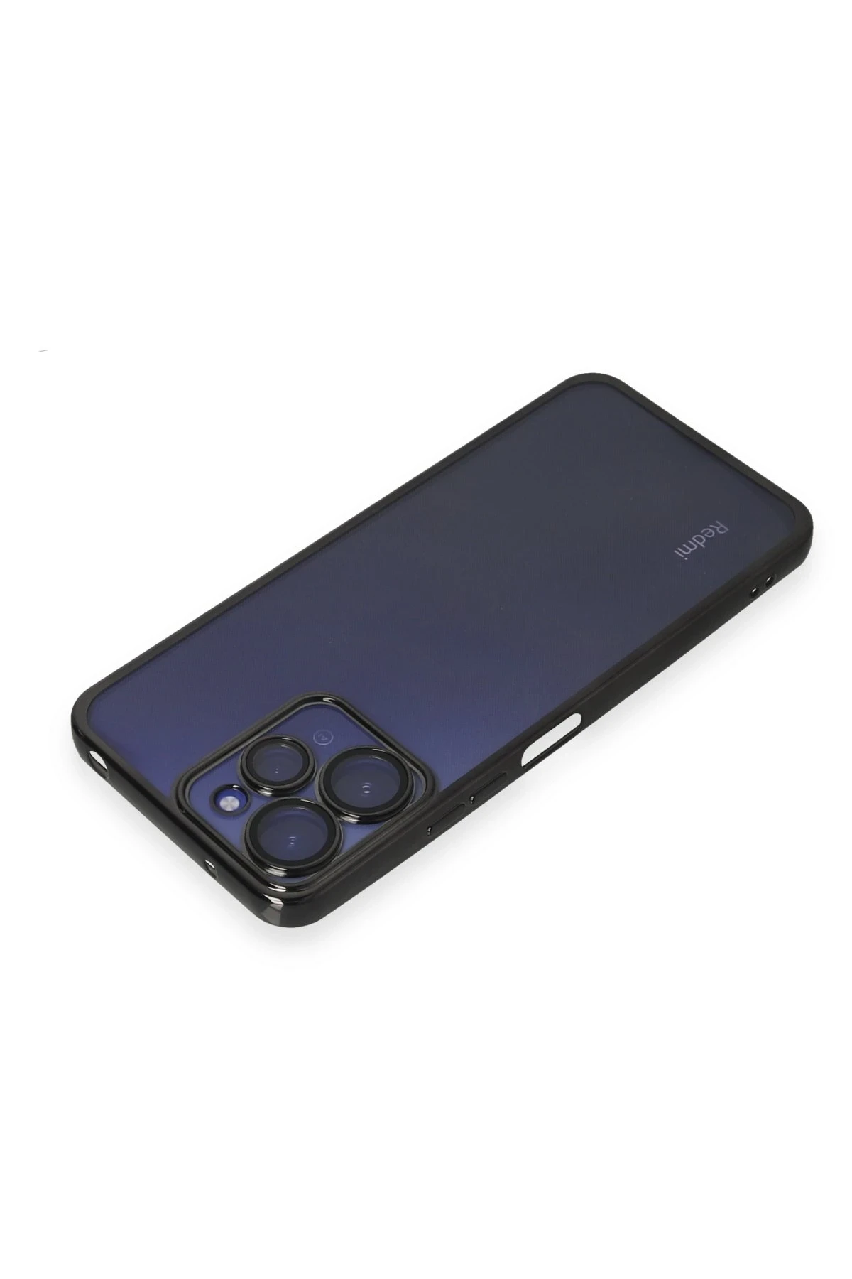 Newface Xiaomi Redmi 12 Kılıf Razer Lensli Silikon - Siyah