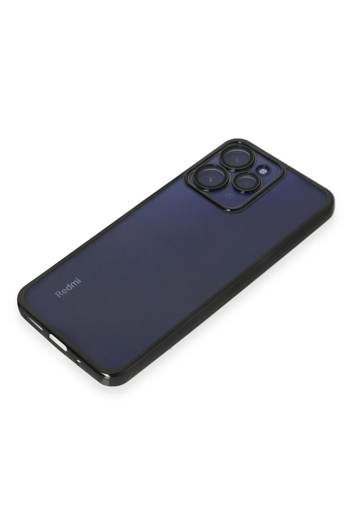 Newface Xiaomi Redmi 12 Kılıf Razer Lensli Silikon - Siyah