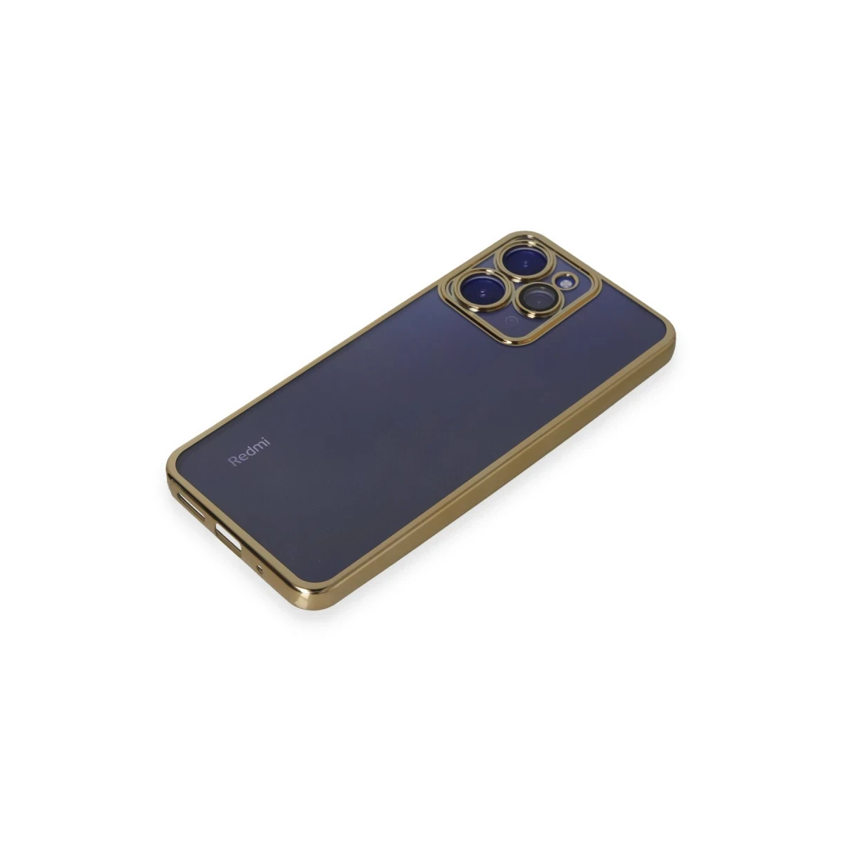 Newface Xiaomi Redmi 12 Kılıf Razer Lensli Silikon - Gold