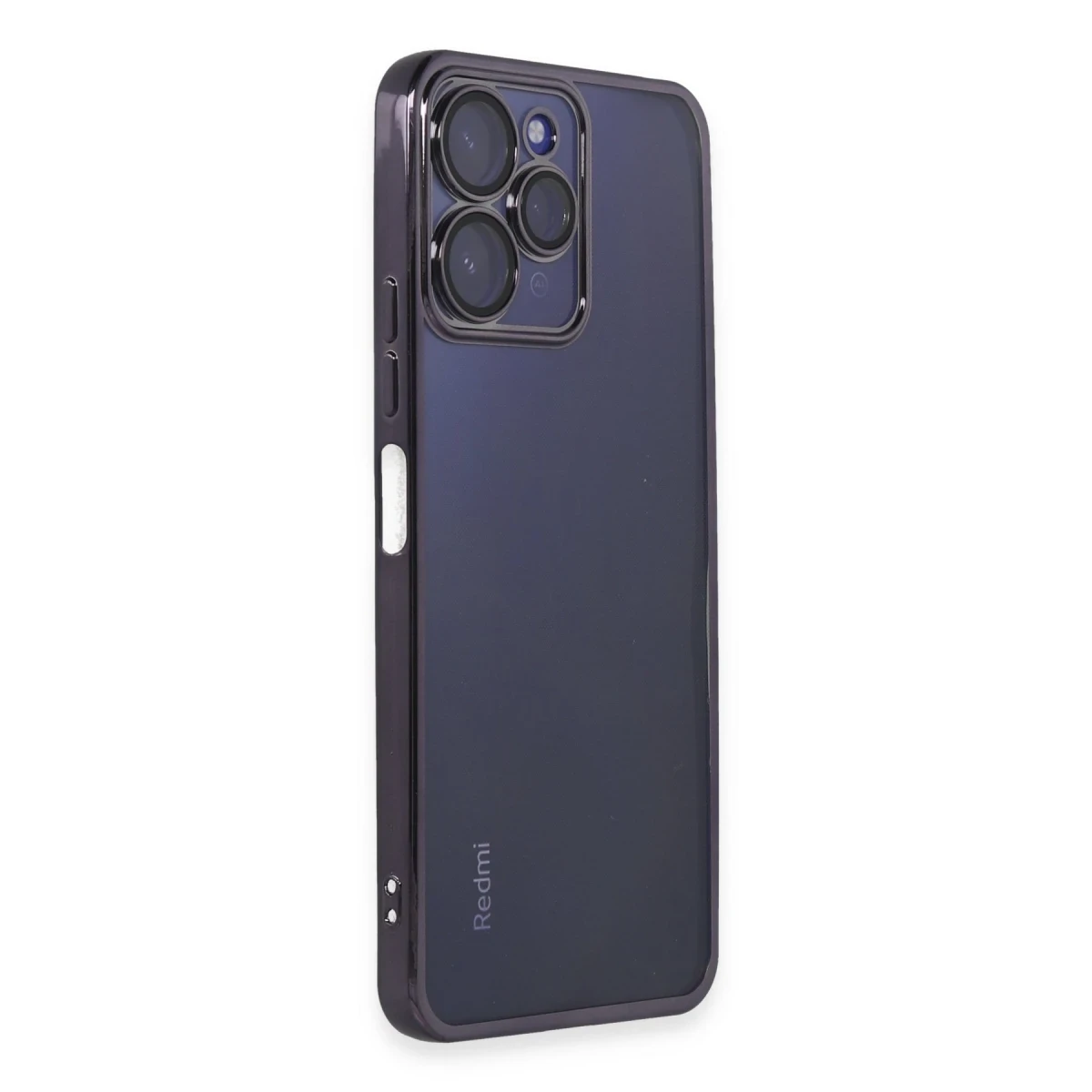 Newface Xiaomi Redmi 12 Kılıf Razer Lensli Silikon - Mor