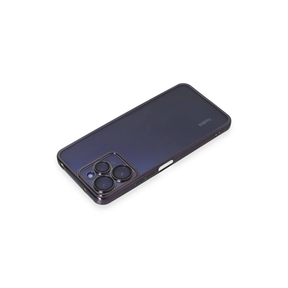Newface Xiaomi Redmi 12 Kılıf Razer Lensli Silikon - Mor