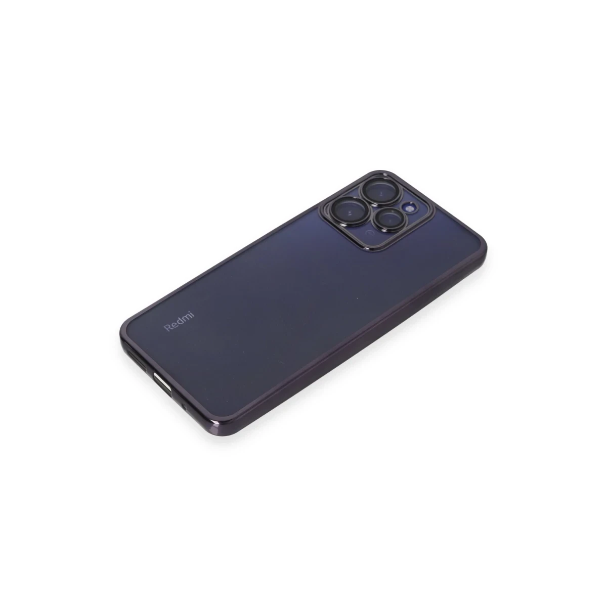 Newface Xiaomi Redmi 12 Kılıf Razer Lensli Silikon - Mor
