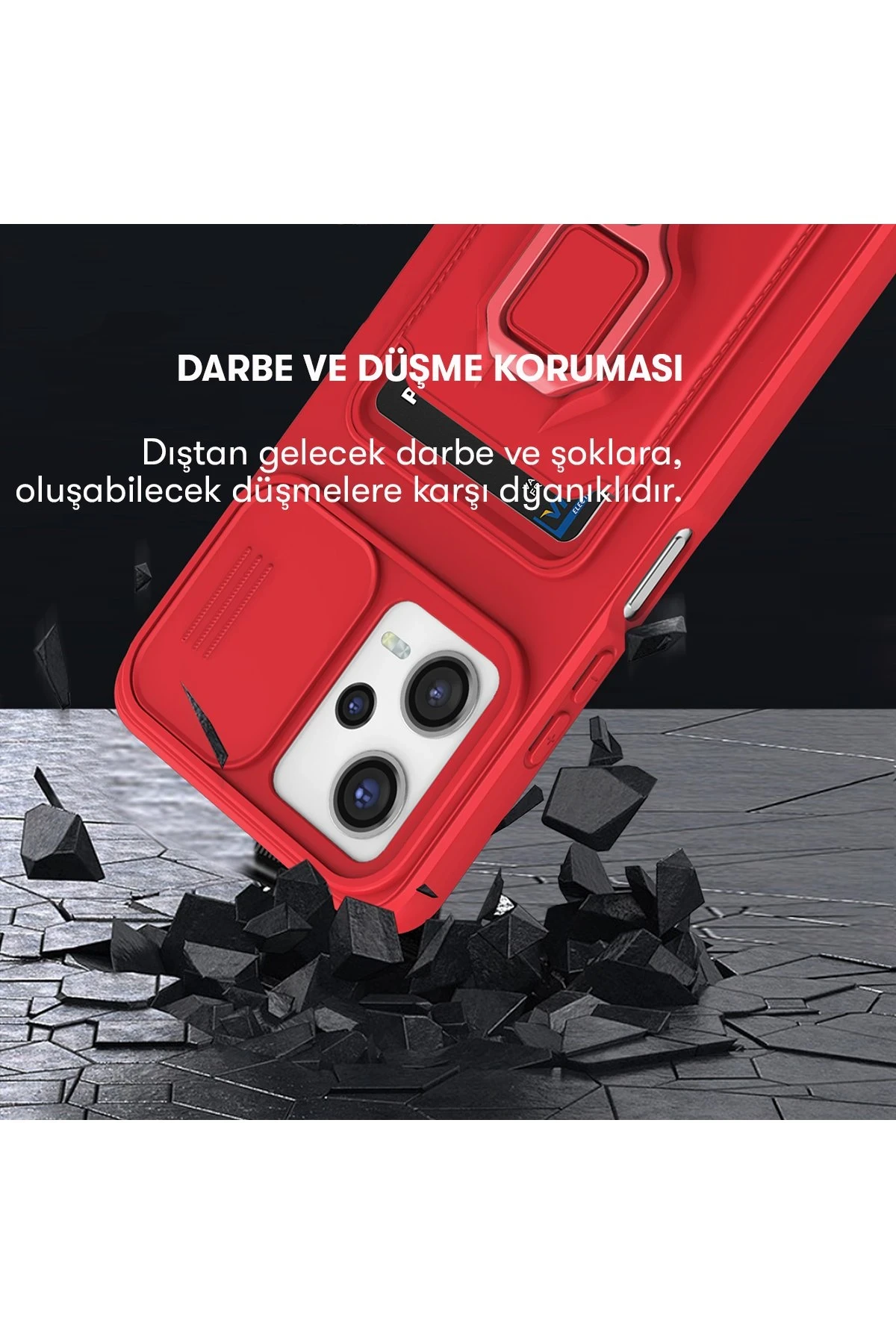 Newface Xiaomi Redmi 12 Kılıf Zuma Kartvizitli Yüzüklü Silikon - Siyah — görsel 2