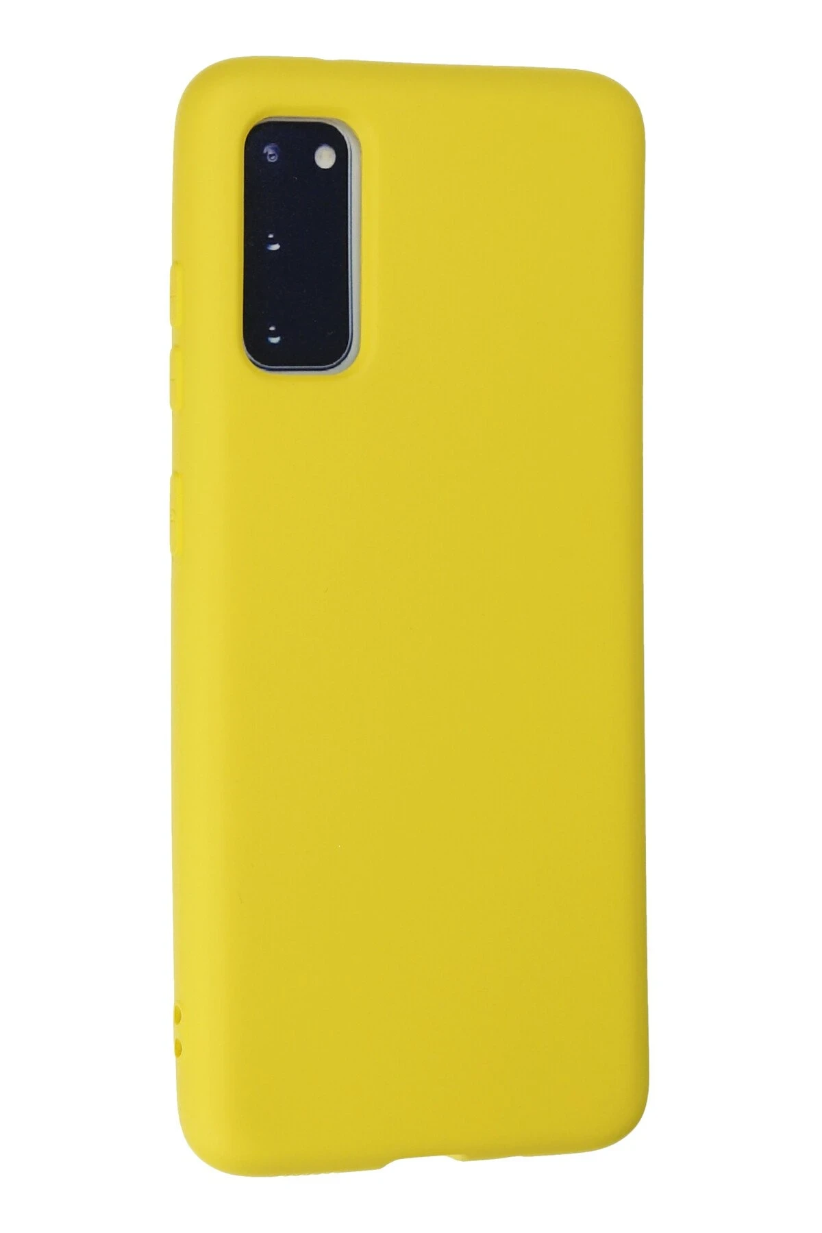 Newface Samsung Galaxy S20 Kılıf Nano içi Kadife Silikon - Sarı