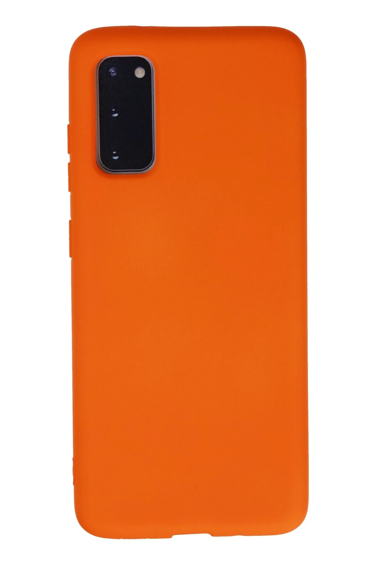 Newface Samsung Galaxy S20 Kılıf Nano içi Kadife Silikon - Turuncu