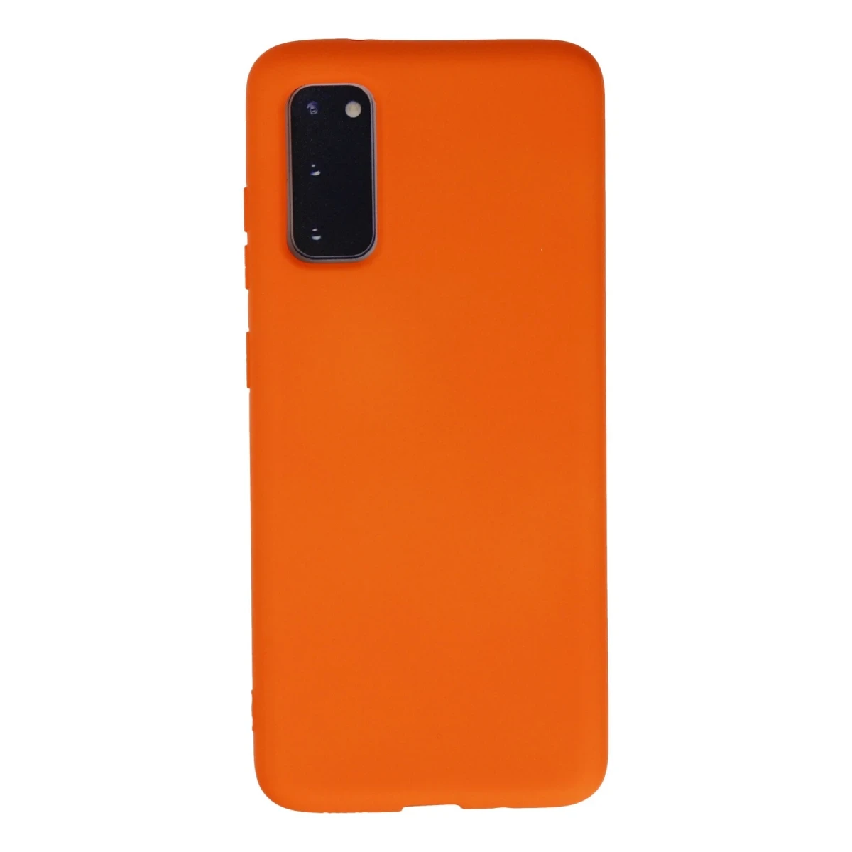 Newface Samsung Galaxy S20 Kılıf Nano içi Kadife Silikon - Turuncu