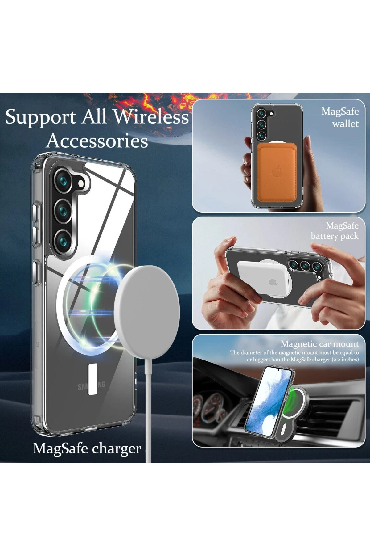 Newface Samsung Galaxy S23 Kılıf Magneticsafe Şeffaf Silikon - Şeffaf — görsel 6