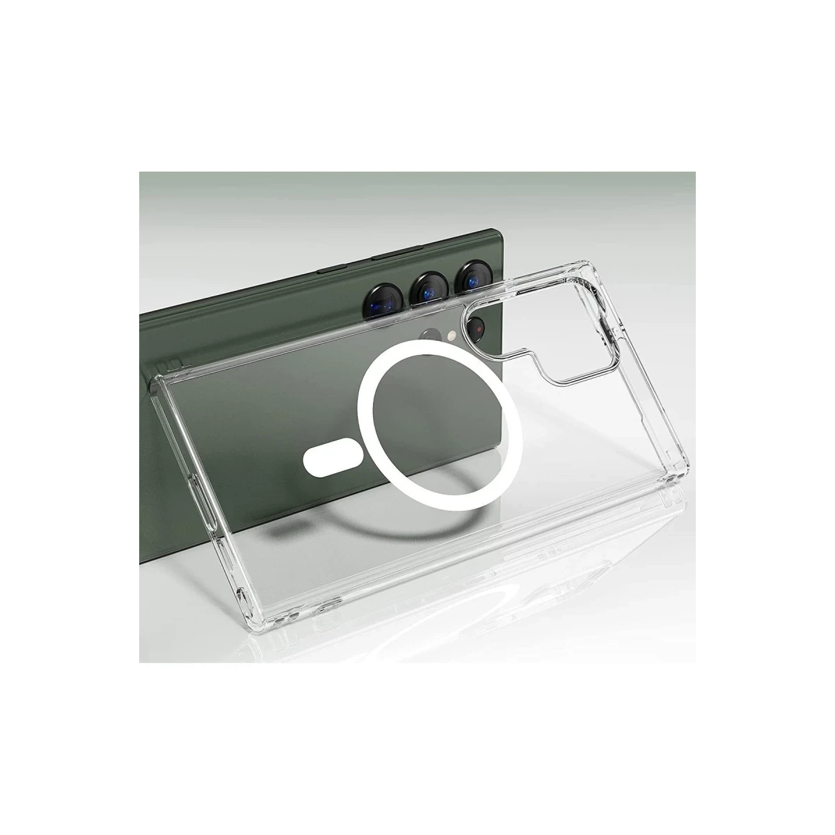 Newface Samsung Galaxy S23 Ultra Kılıf Magneticsafe Şeffaf Silikon - Şeffaf — görsel 8