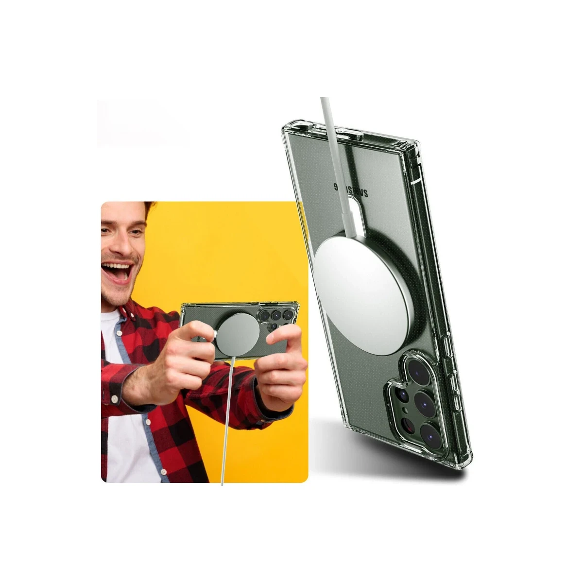 Newface Samsung Galaxy S23 Ultra Kılıf Magneticsafe Şeffaf Silikon - Şeffaf — görsel 10