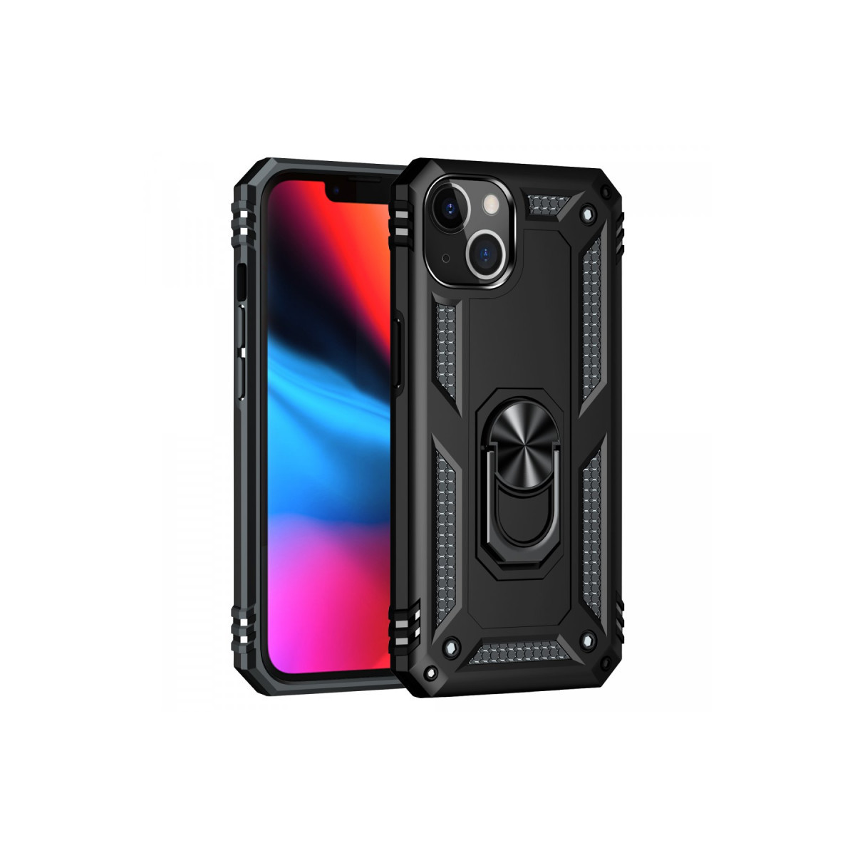 Newface Apple iPhone 13 Kılıf Sofya Yüzüklü Silikon Kapak - Siyah — görsel 5