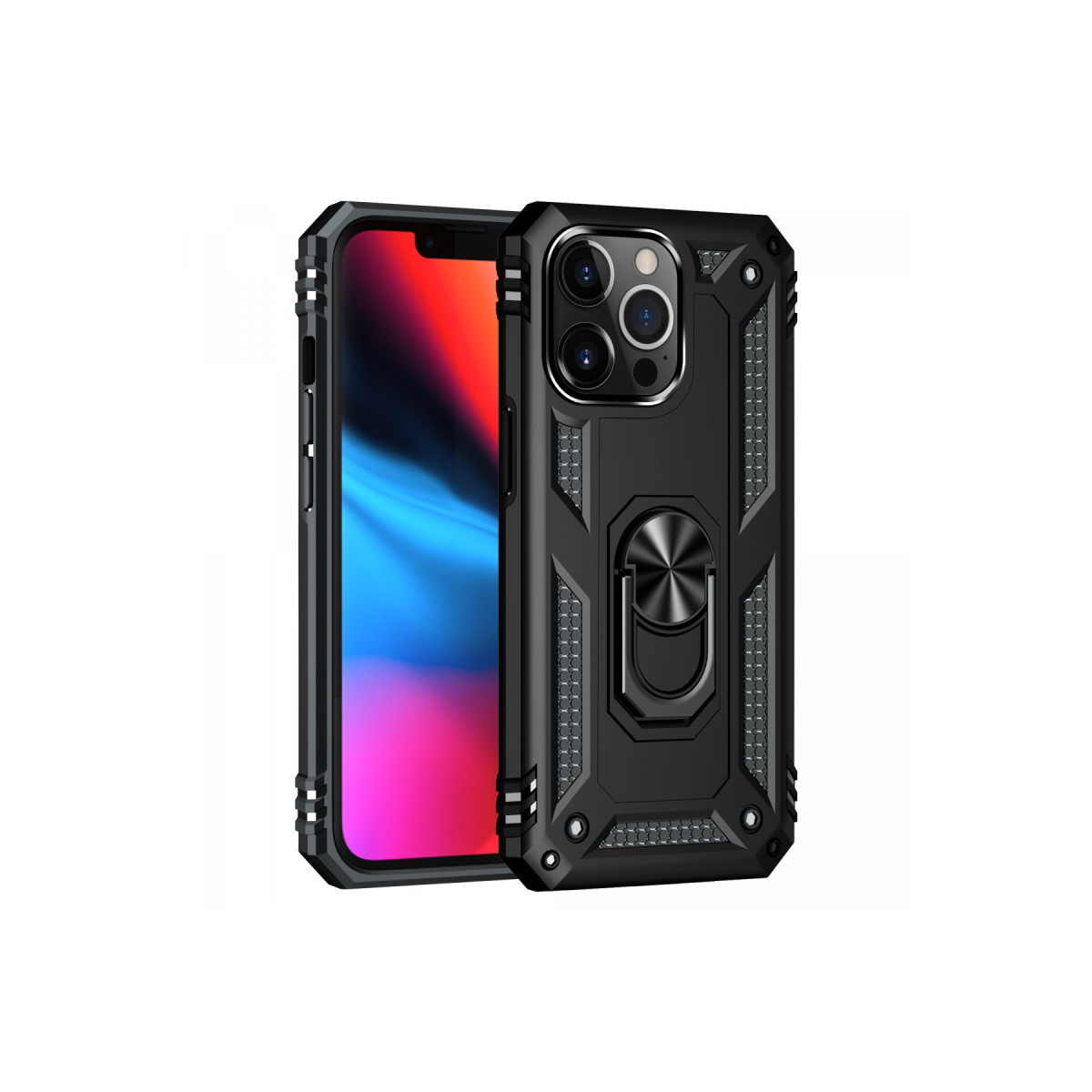 Newface Apple iPhone 13 Pro Kılıf Sofya Yüzüklü Silikon Kapak - Siyah — görsel 5