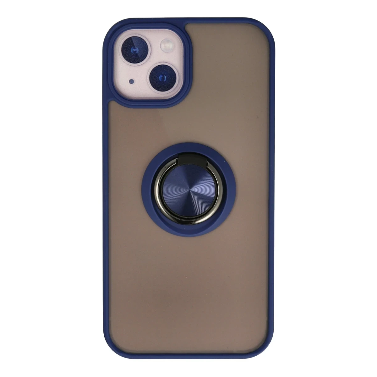 Newface Apple iPhone 13 Kılıf Montreal Yüzüklü Silikon Kapak - Lacivert