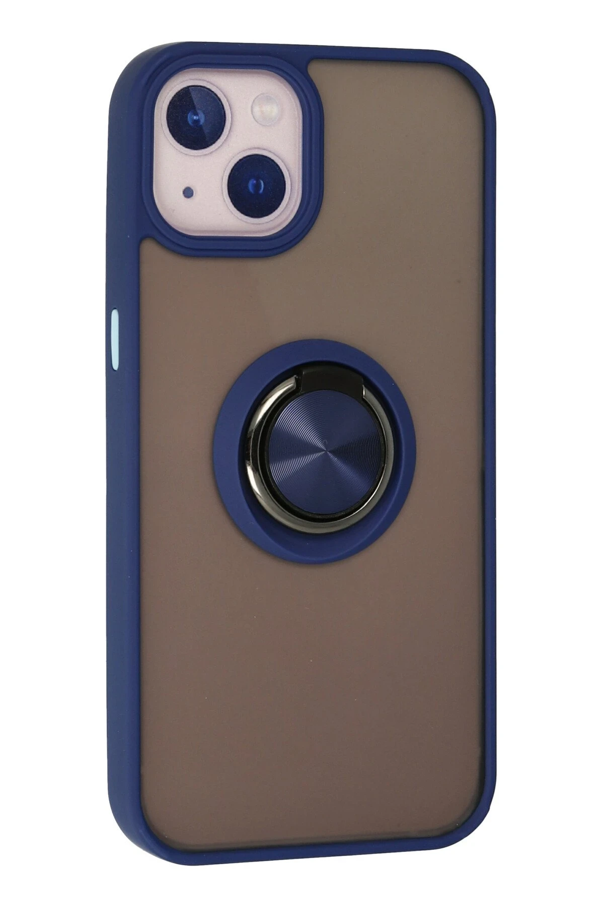 Newface iPhone 13 Kılıf Montreal Yüzüklü Silikon Kapak - Lacivert