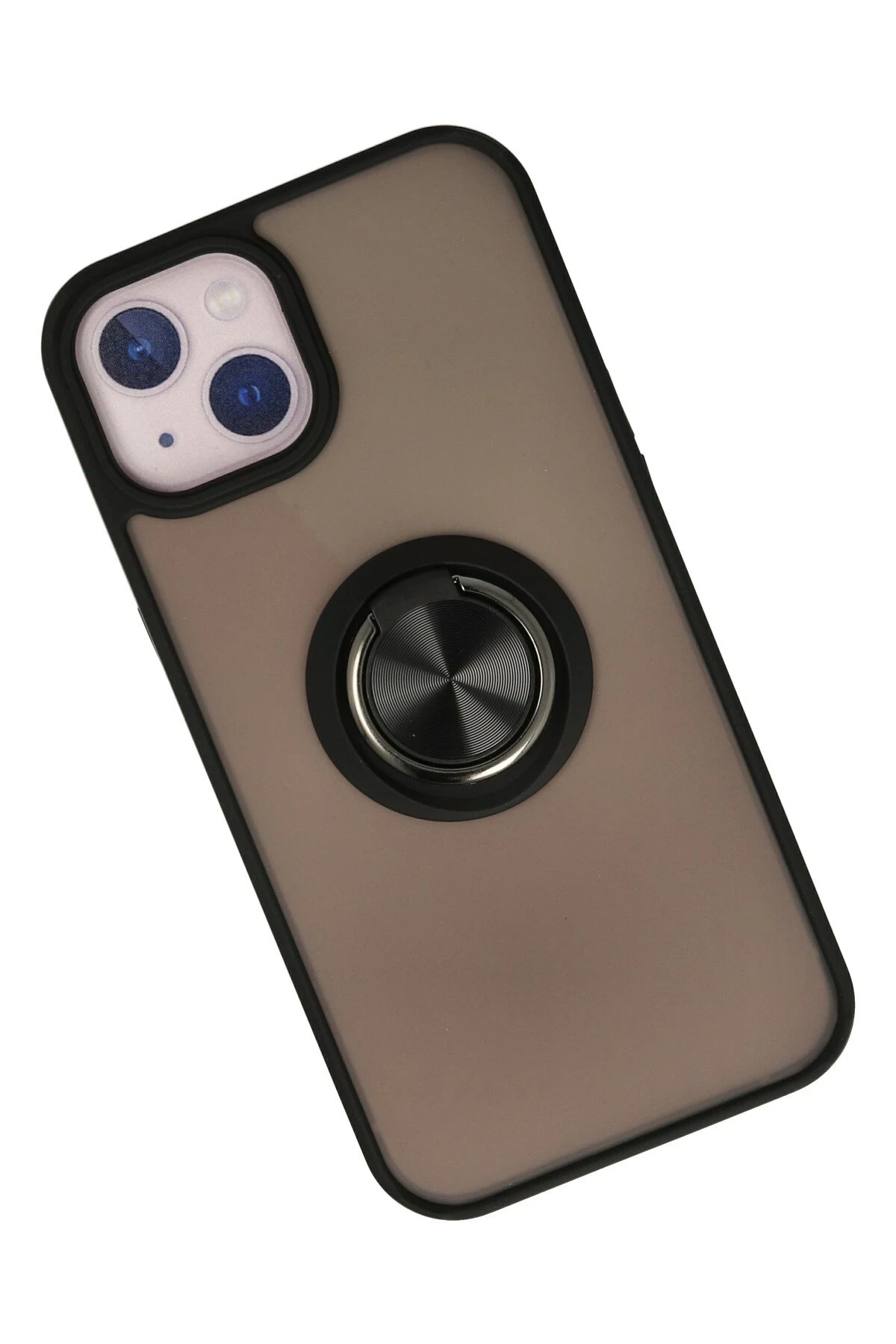 Newface Apple iPhone 13 Mini Kılıf Montreal Yüzüklü Silikon Kapak - Siyah — görsel 2