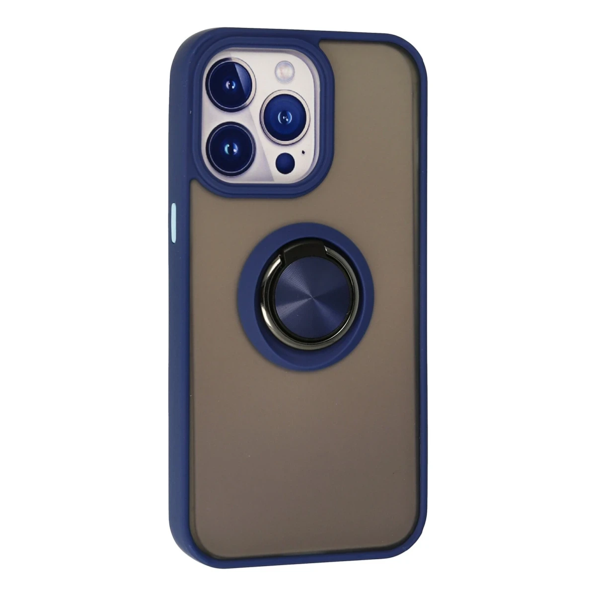Newface Apple iPhone 13 Pro Kılıf Montreal Yüzüklü Silikon Kapak - Lacivert