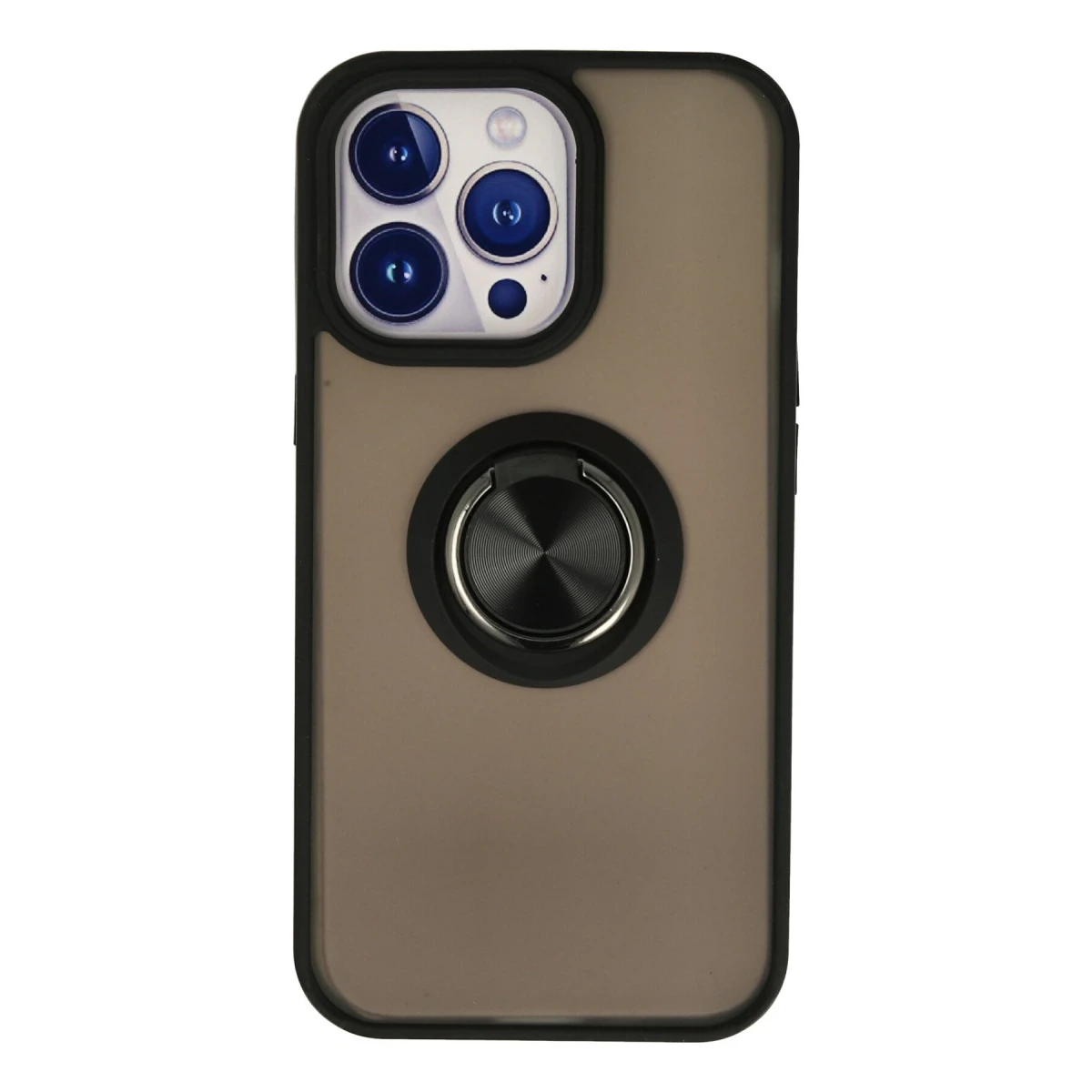 Newface Apple iPhone 13 Pro Max Kılıf Montreal Yüzüklü Silikon Kapak - Siyah — görsel 4