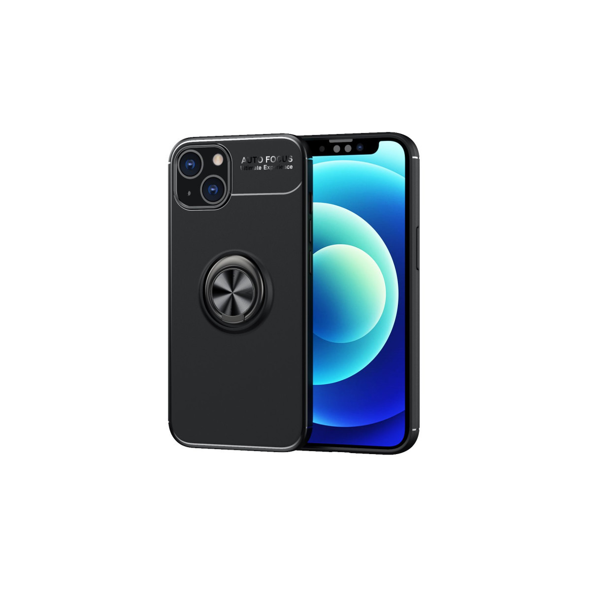 Newface Apple iPhone 13 Kılıf Range Yüzüklü Silikon - Siyah — görsel 3