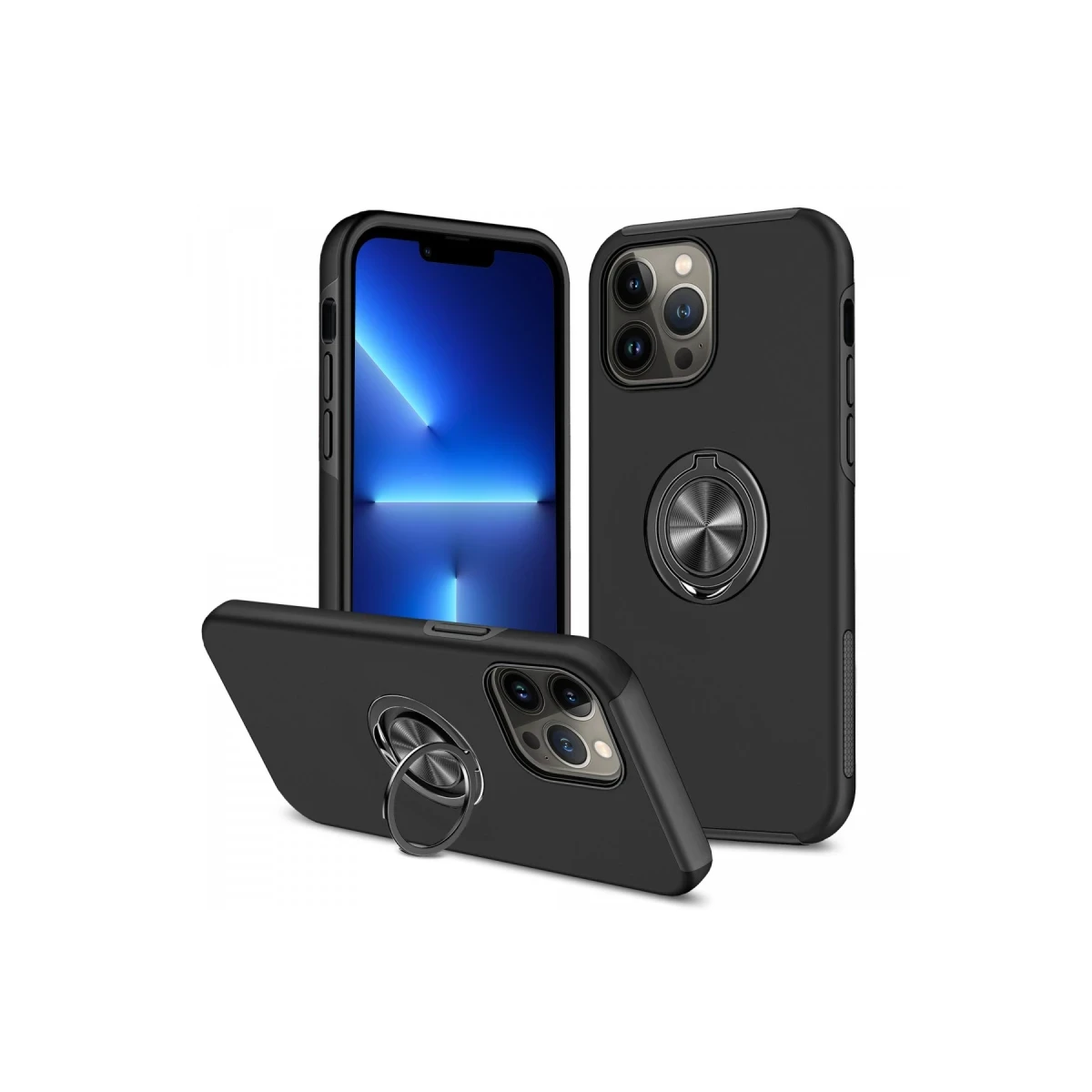 Newface Apple iPhone 13 Pro Max Kılıf Elit Yüzüklü Kapak - Siyah — görsel 8