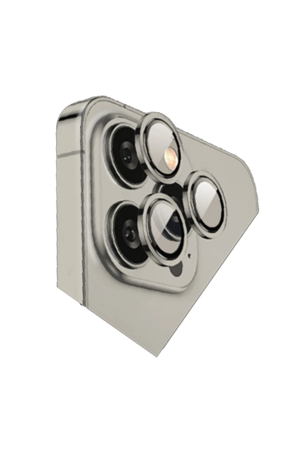 Newface Apple iPhone 15 Pro Max Bilvis Titan Kamera Lens - Titan Gri