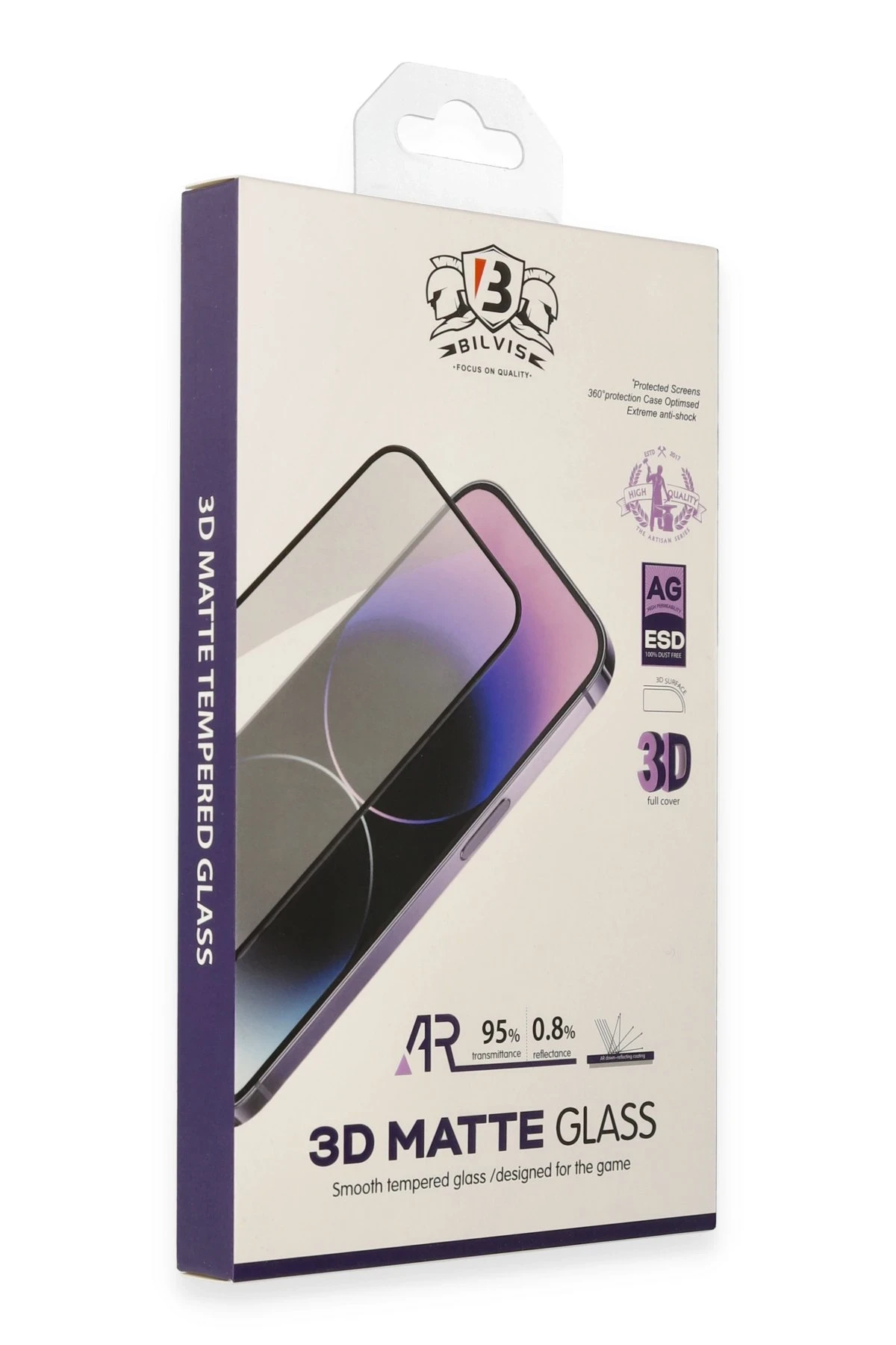 Newface Apple iPhone 15 Bilvis 3D Mat Cam Ekran Koruyucu