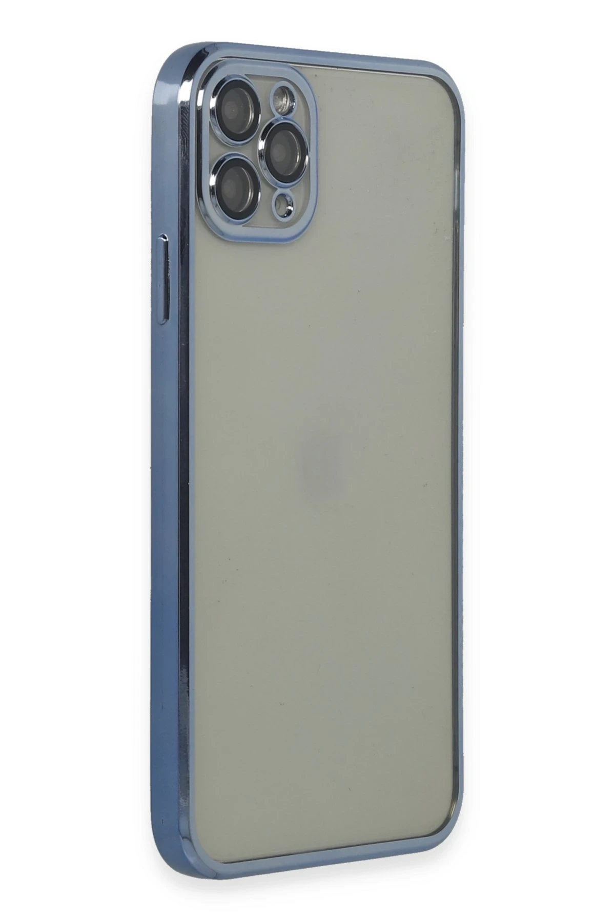 Newface iPhone 11 Pro Max Kılıf Razer Lensli Silikon - Açık Mavi