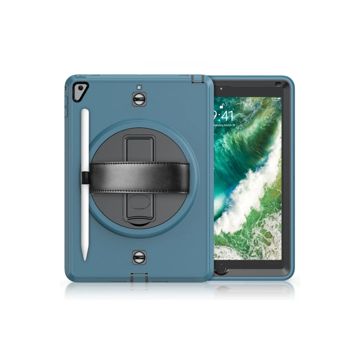Newface Apple iPad 5 Air 9.7 Kılıf Strap-C Otterbox Tablet Kapak - Mavi — görsel 4