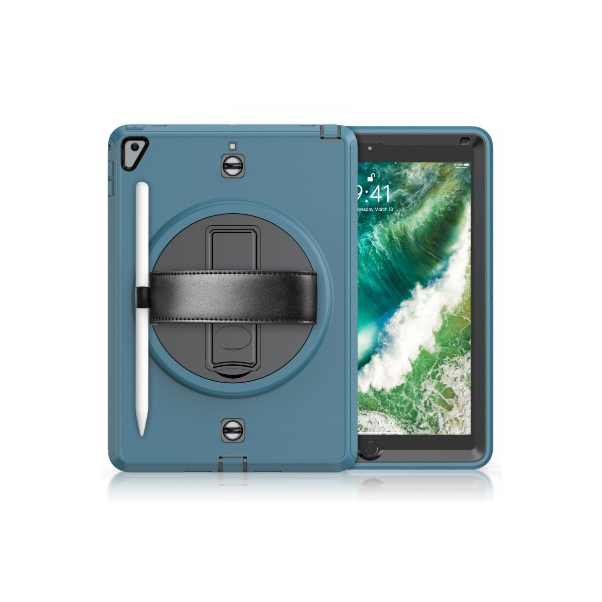 Newface Apple iPad 5 Air 9.7 Kılıf Strap-C Otterbox Tablet Kapak - Mavi — görsel 6