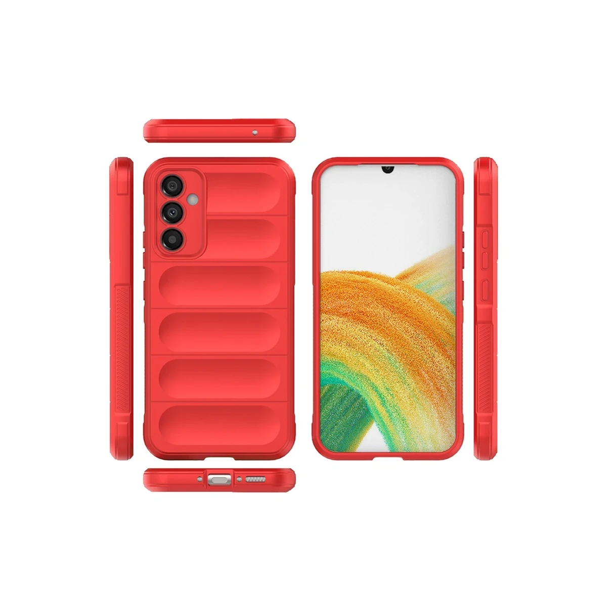 Newface Samsung Galaxy M34 5G Kılıf Optimum Silikon - Kırmızı