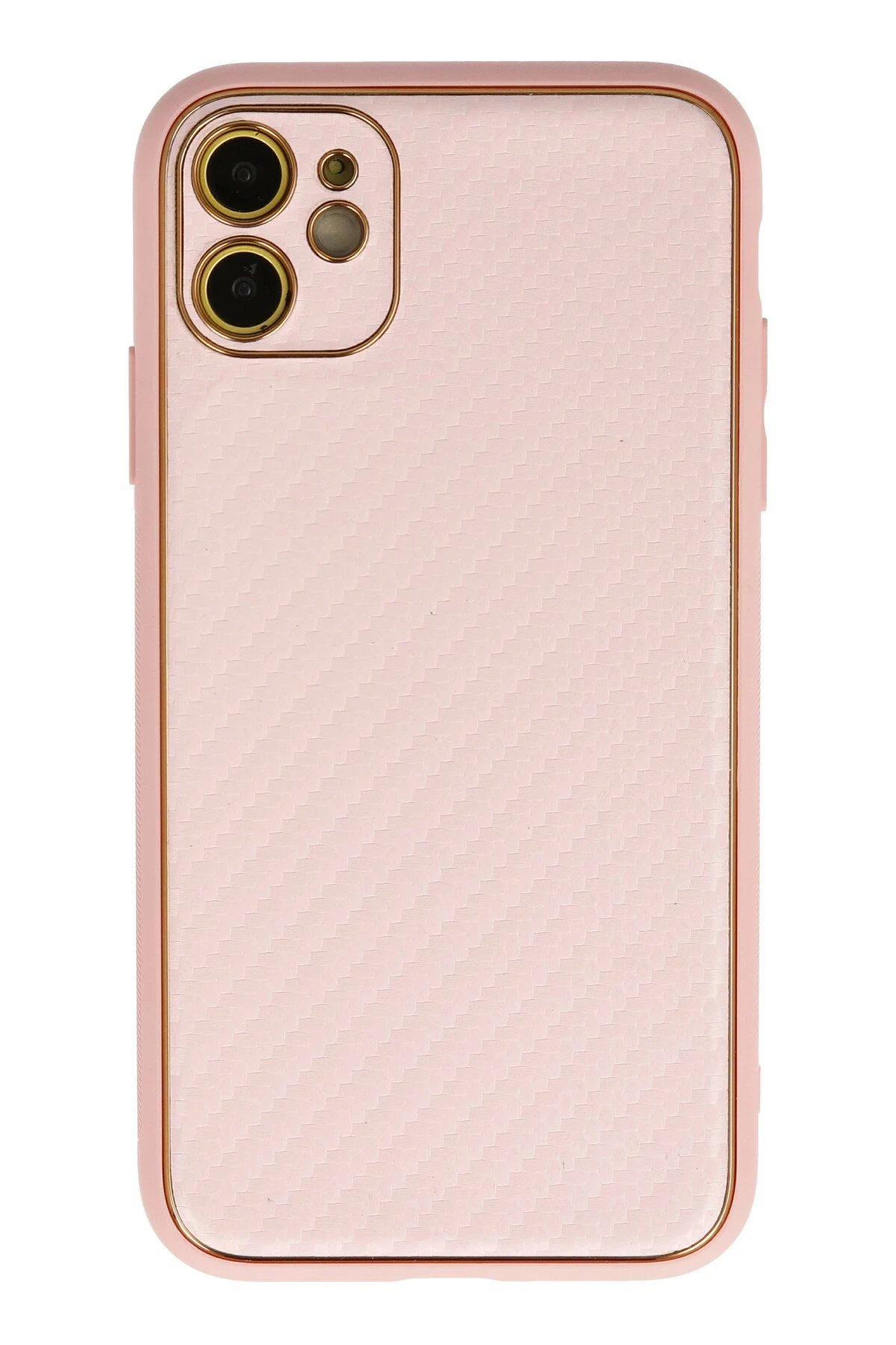 Newface Apple iPhone 12 Kılıf Coco Karbon Silikon - Pembe