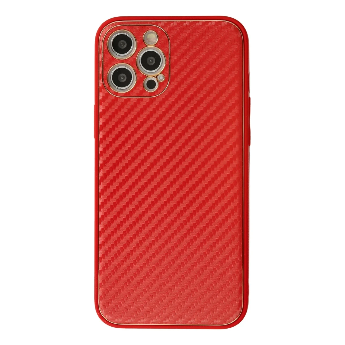 Newface Apple iPhone 12 Pro Kılıf Coco Karbon Silikon - Kırmızı