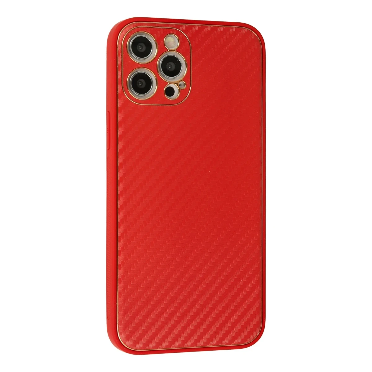 Newface Apple iPhone 12 Pro Max Kılıf Coco Karbon Silikon - Kırmızı