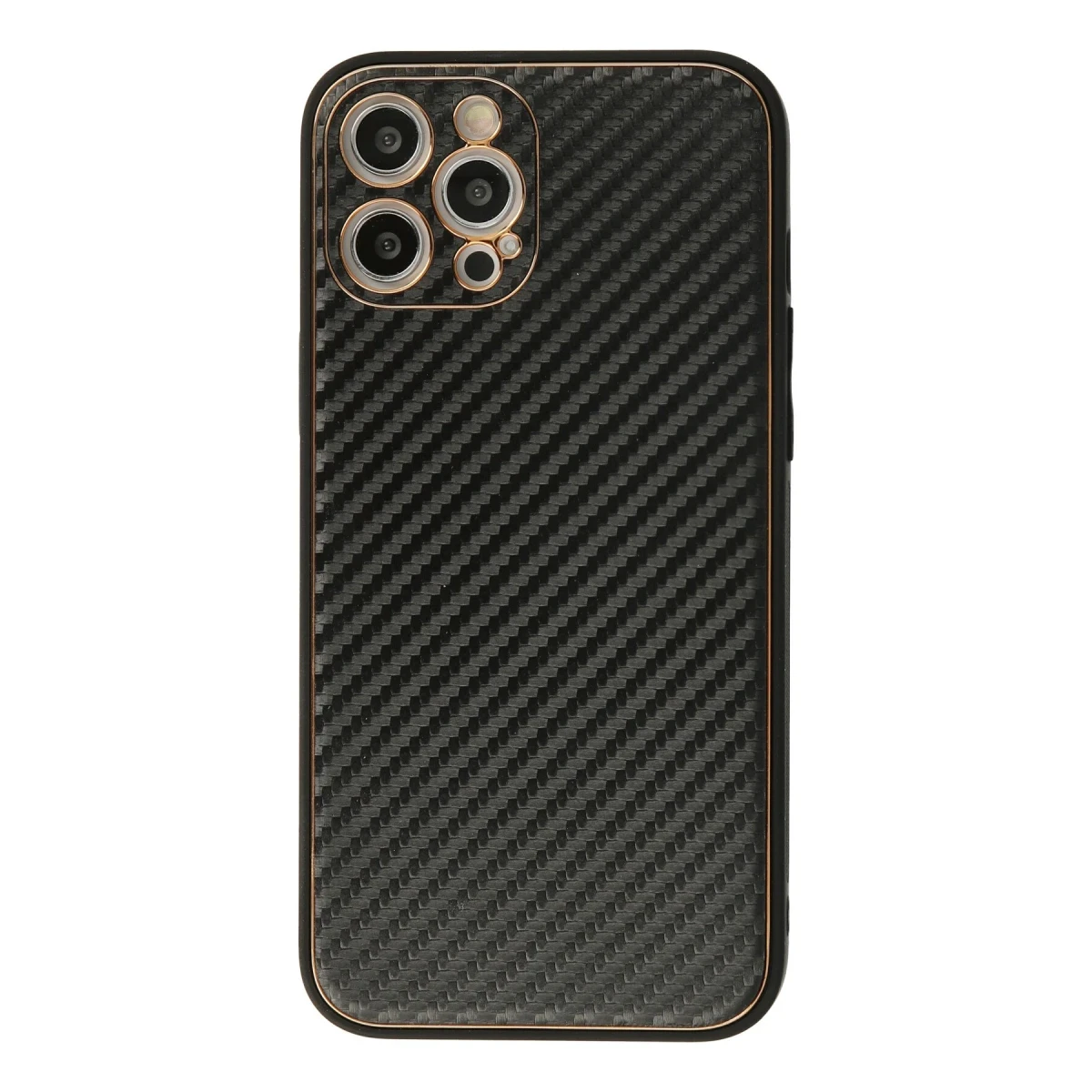 Newface Apple iPhone 12 Pro Max Kılıf Coco Karbon Silikon - Siyah