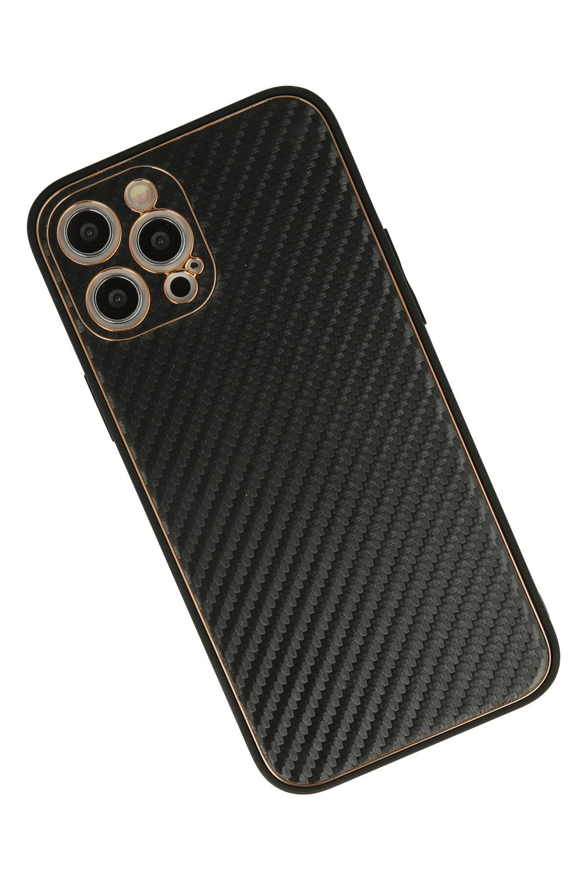 Newface iPhone 12 Pro Max Kılıf Coco Karbon Silikon - Siyah