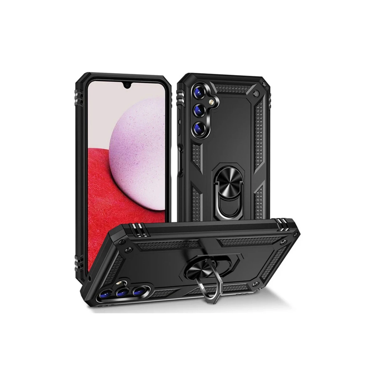 Newface Samsung Galaxy A04S Kılıf Sofya Yüzüklü Silikon Kapak - Siyah — görsel 6