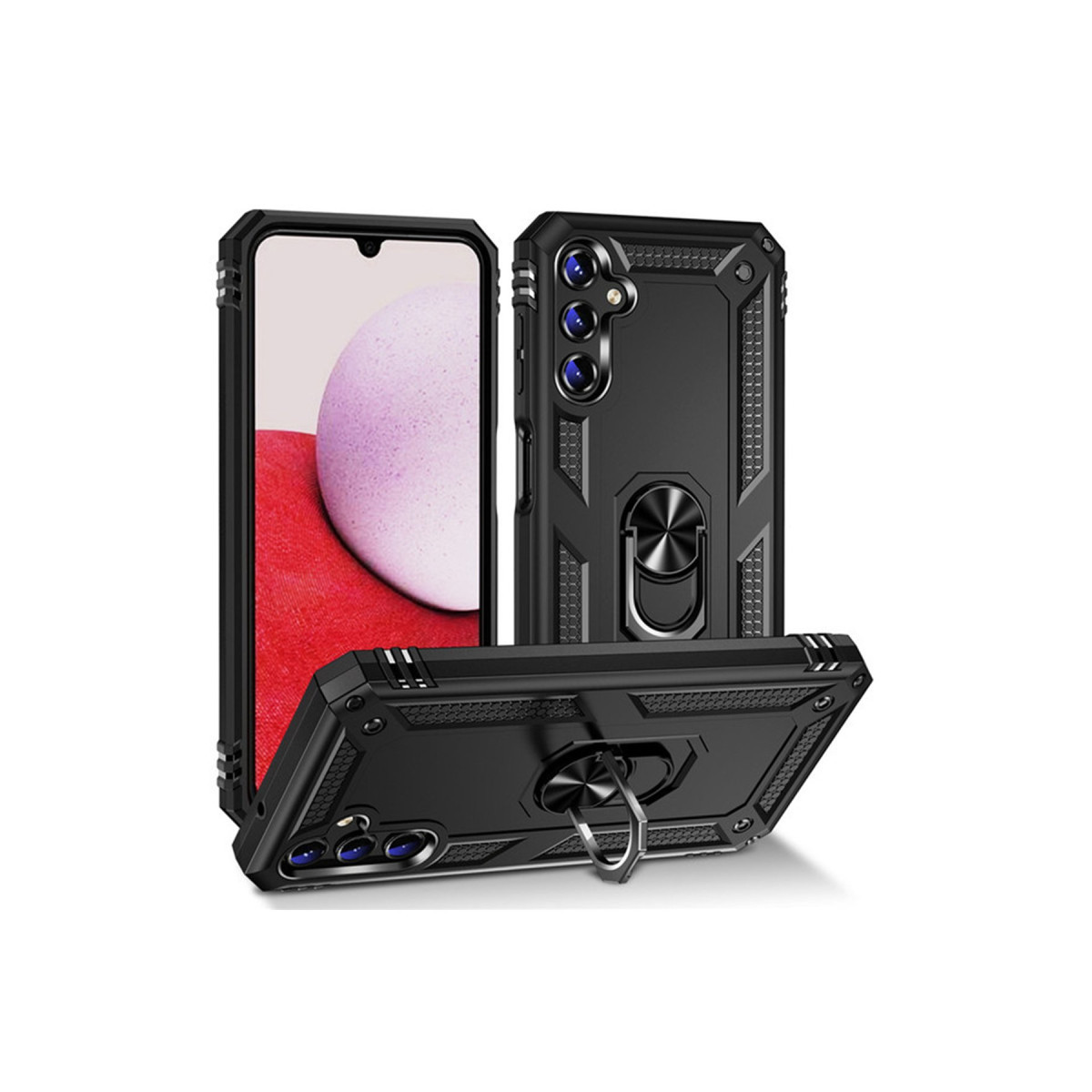 Newface Samsung Galaxy A04S Kılıf Sofya Yüzüklü Silikon Kapak - Siyah — görsel 11