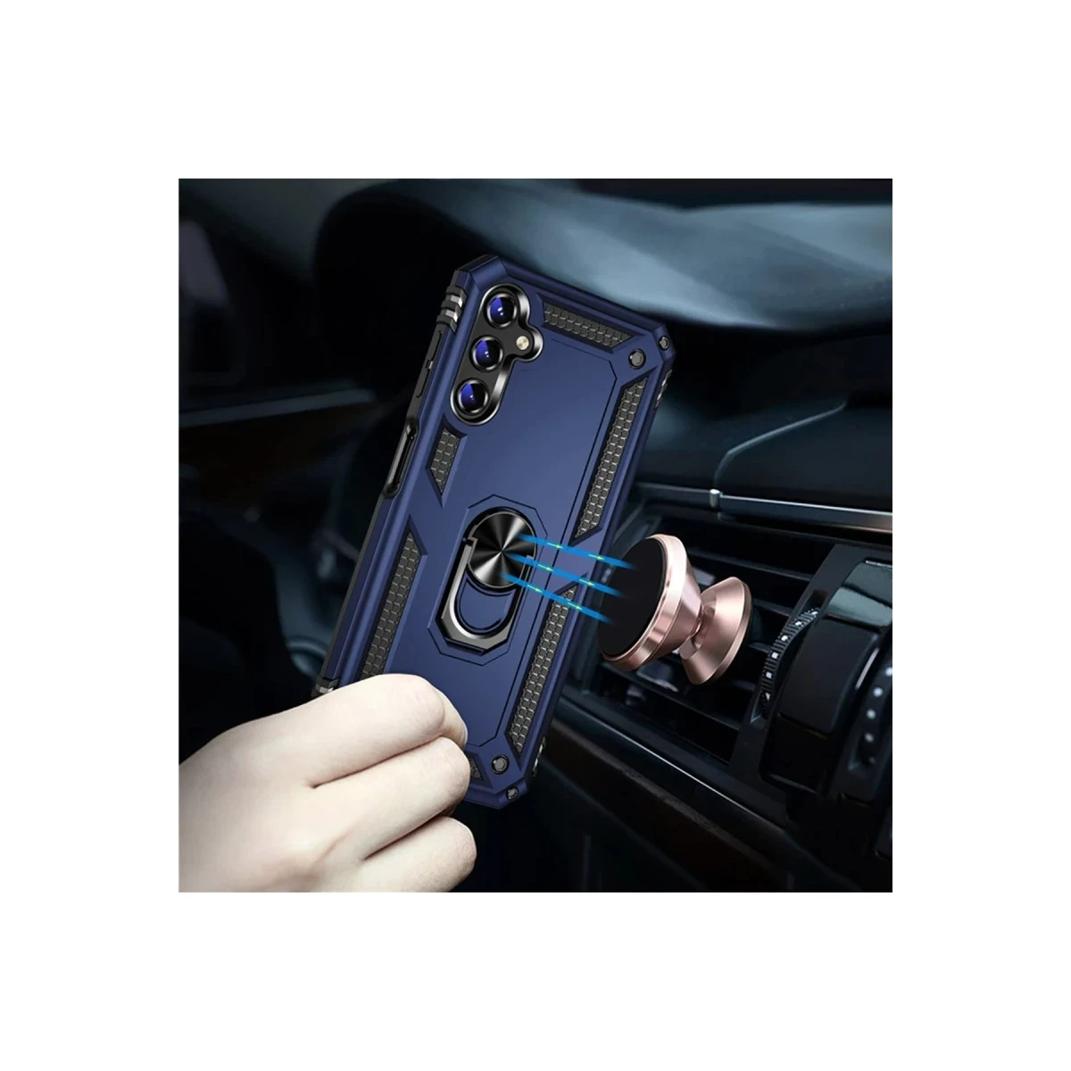 Newface Samsung Galaxy A04S Kılıf Sofya Yüzüklü Silikon Kapak - Siyah — görsel 9