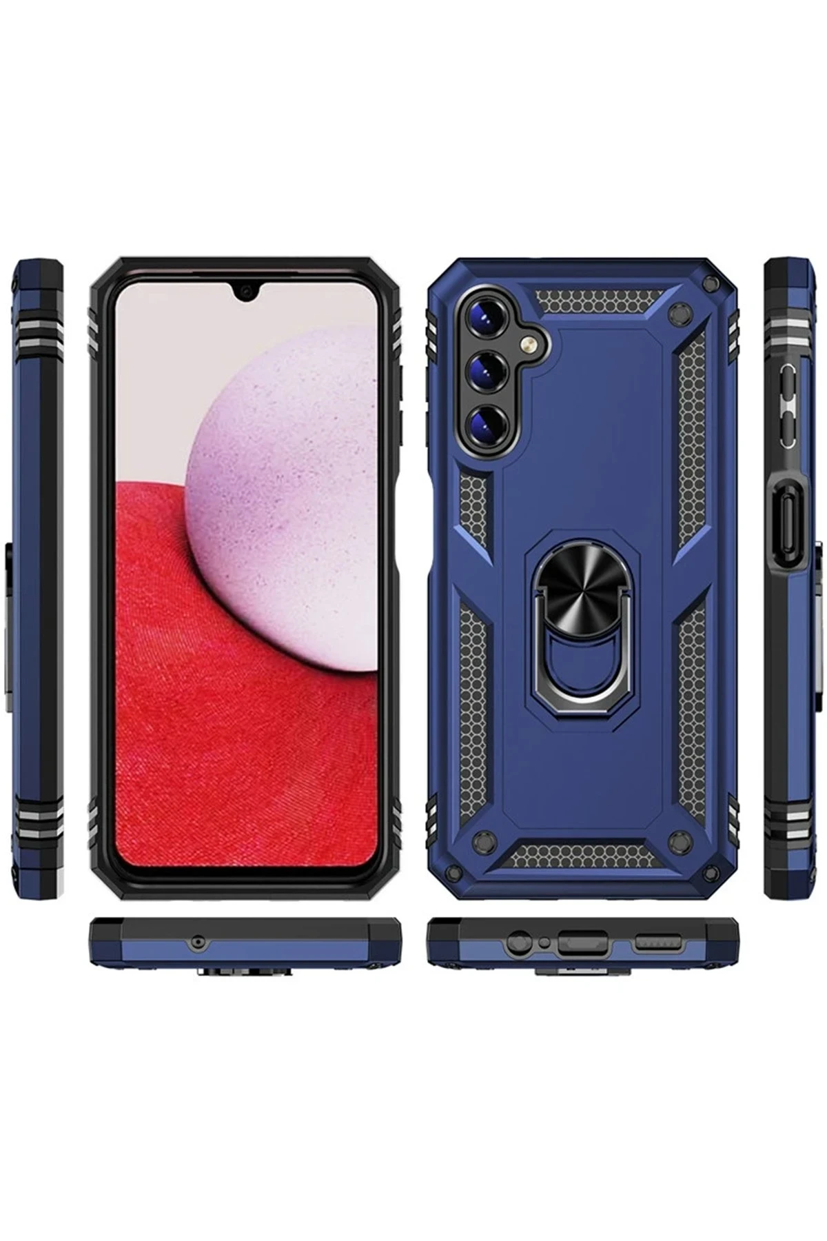 Newface Samsung Galaxy A04S Kılıf Sofya Yüzüklü Silikon Kapak - Gold