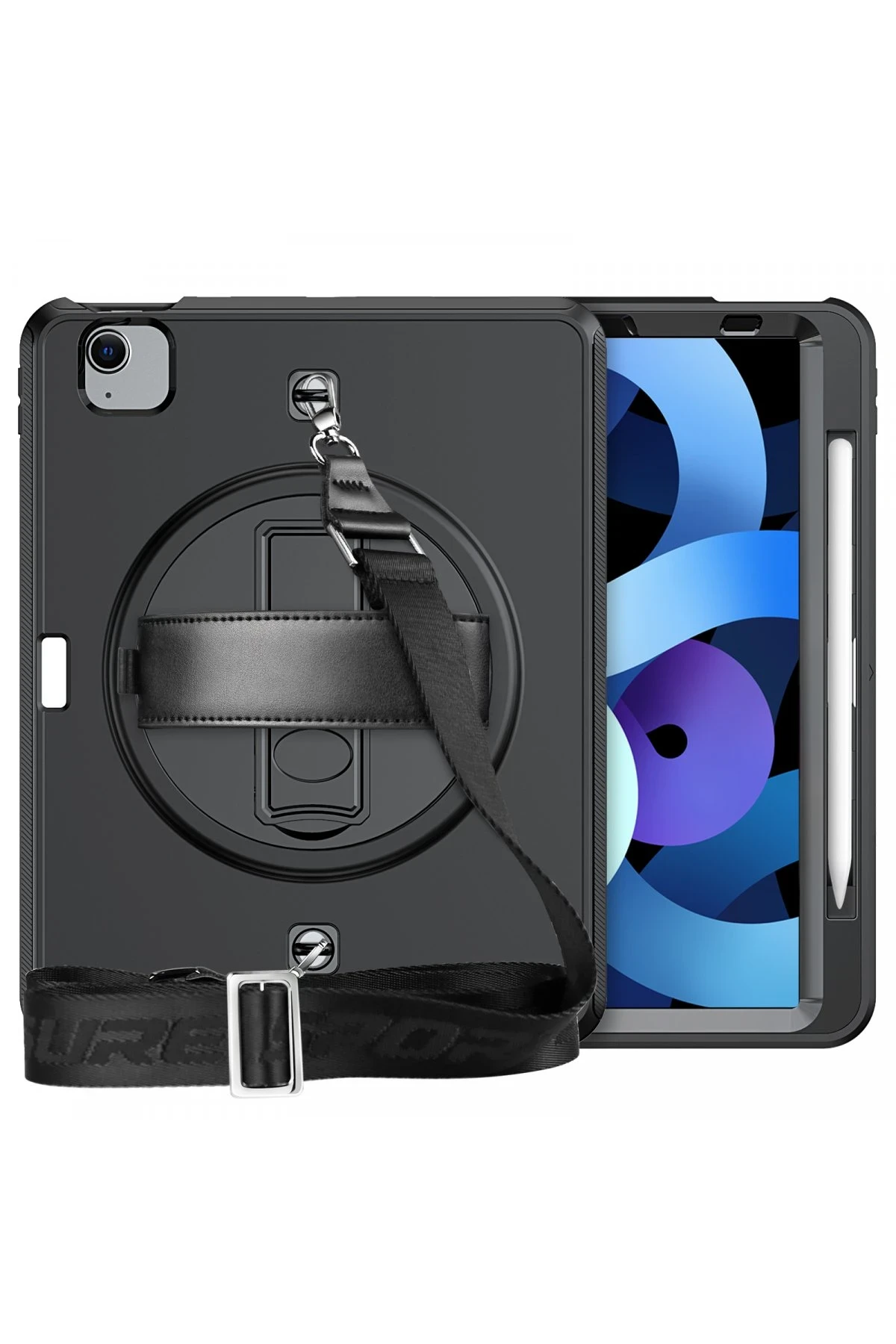 Newface iPad Pro 11 (2020) Kılıf Strap-C Otterbox Tablet Kapak - Siyah