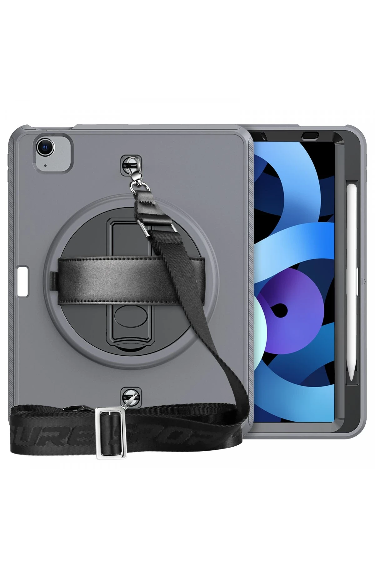 Newface iPad Pro 11 (2020) Kılıf Strap-C Otterbox Tablet Kapak - Gri