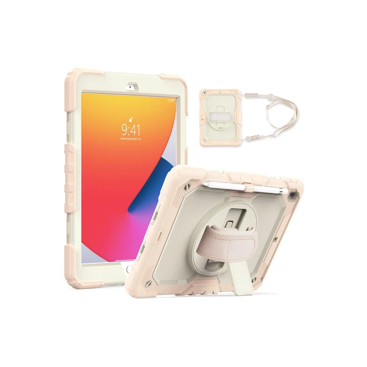 Newface Apple iPad 10.2 (7.nesil) Kılıf Strap New Tablet Kapak - Pembe — görsel 4