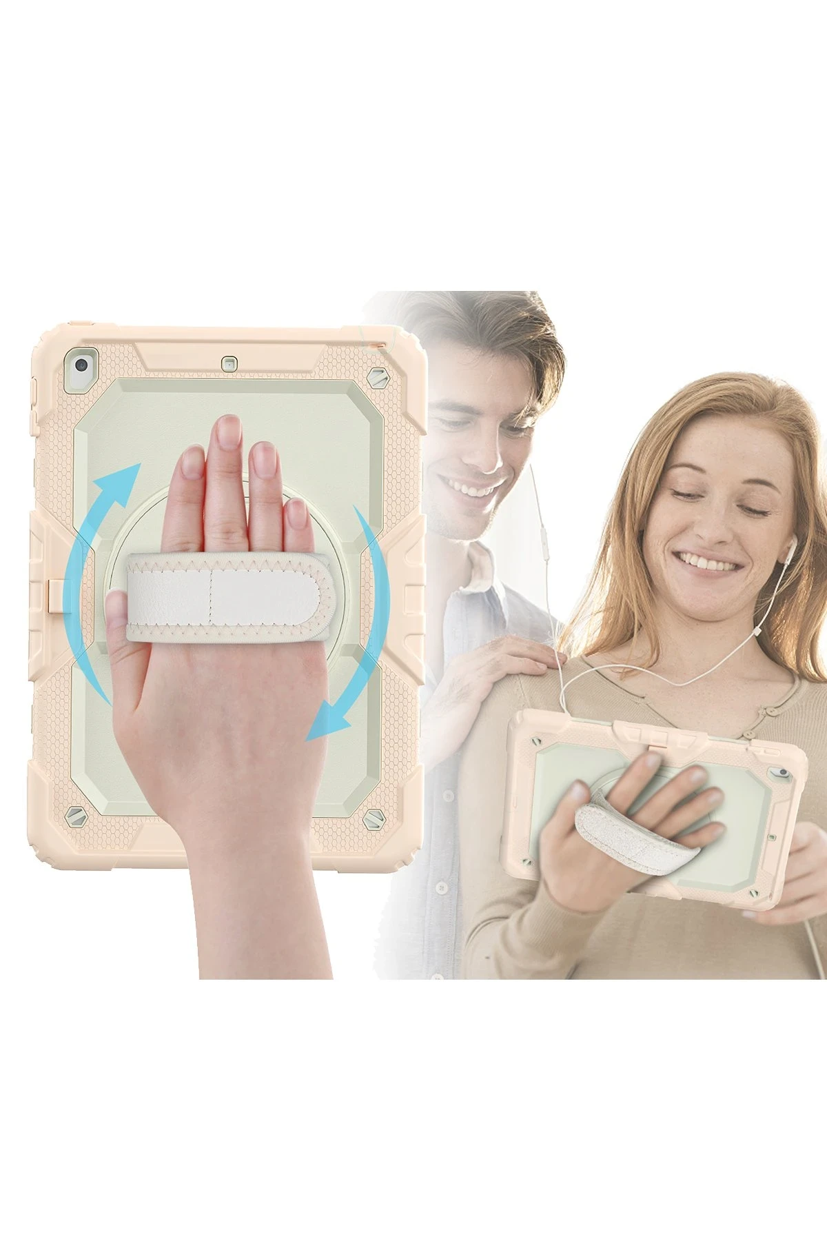 Newface Apple iPad 10.2 (7.nesil) Kılıf Strap New Tablet Kapak - Pembe — görsel 2