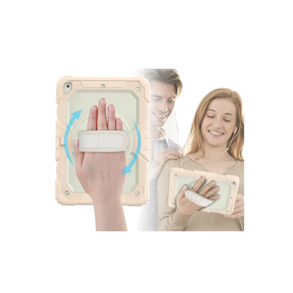 Newface Apple iPad 10.2 (7.nesil) Kılıf Strap New Tablet Kapak - Pembe — görsel 5